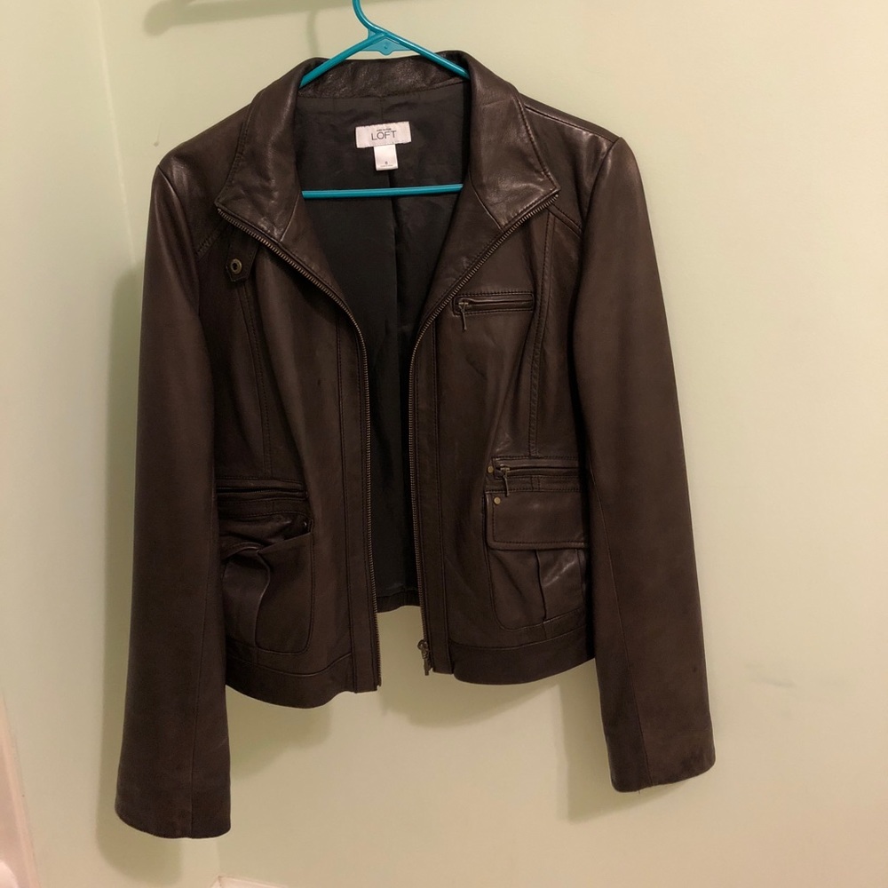 Brown leather jacket